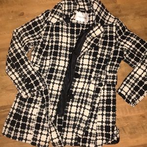 Black and white pea coat